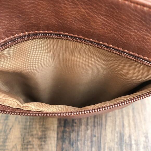 Osgoode Marley Crossbody Bag Leather Fringe Detail Exterior Zipper Pockets Brown - Picture 9 of 16